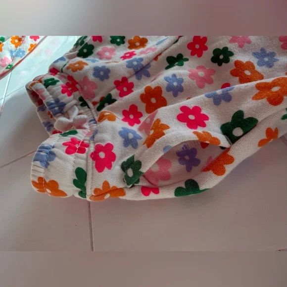 Old Navy Baby Girls Toddler Matching Floral Sweatsuit Set 18-24m Zip Hoodie - Picture 11 of 12